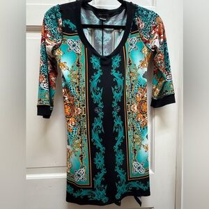 EVA VARRO Top Small 3/4 sleeves, Luxe Print Tunic